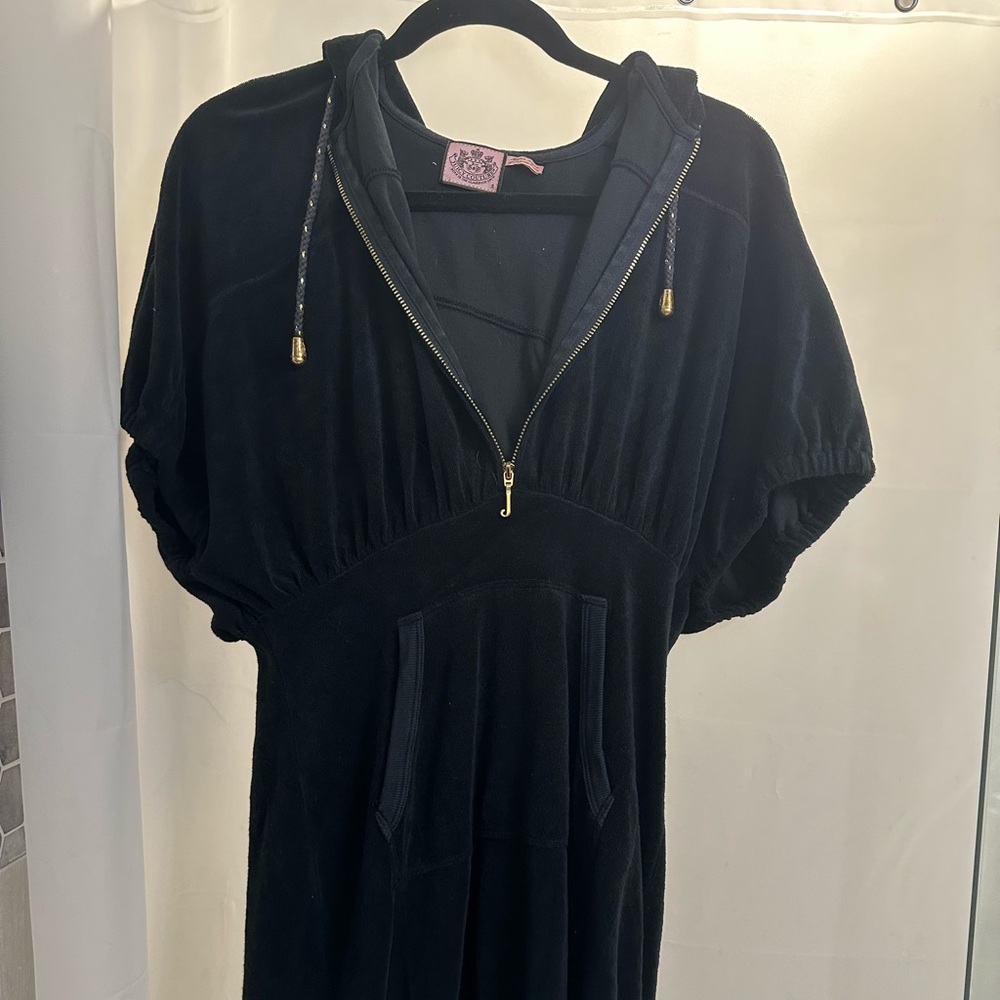 Juicy Couture Hooded Dress/Cover Up Half Zip Size Small